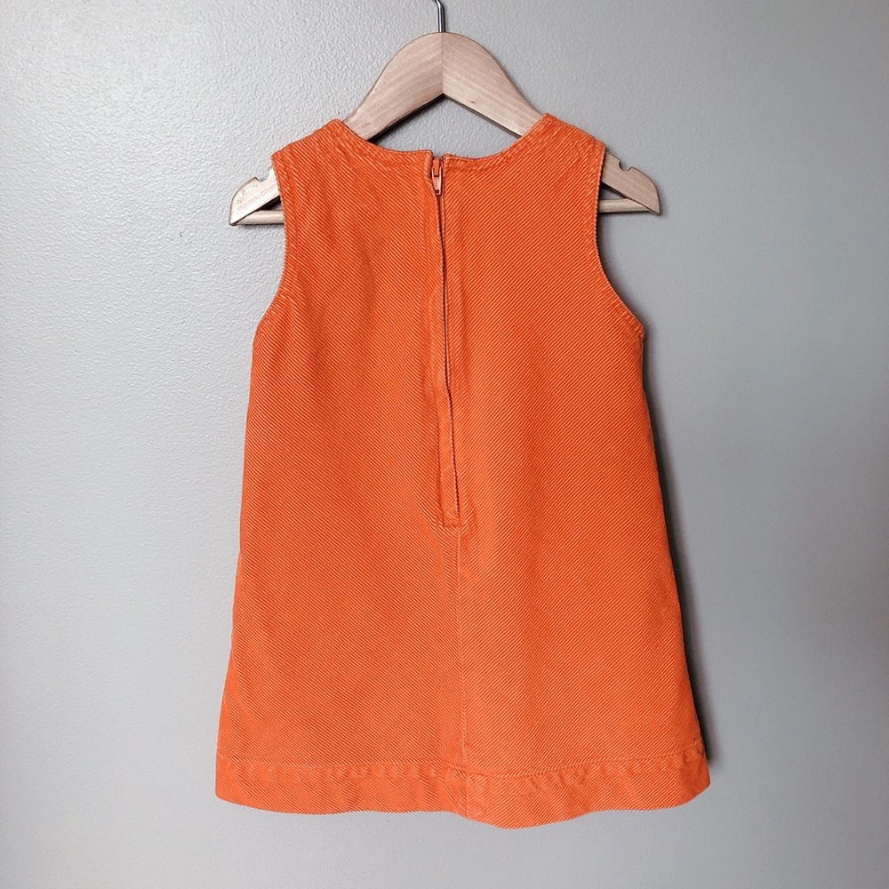 H&M 2-3 years orange cord dress with embroidery - Picture 2 of 9